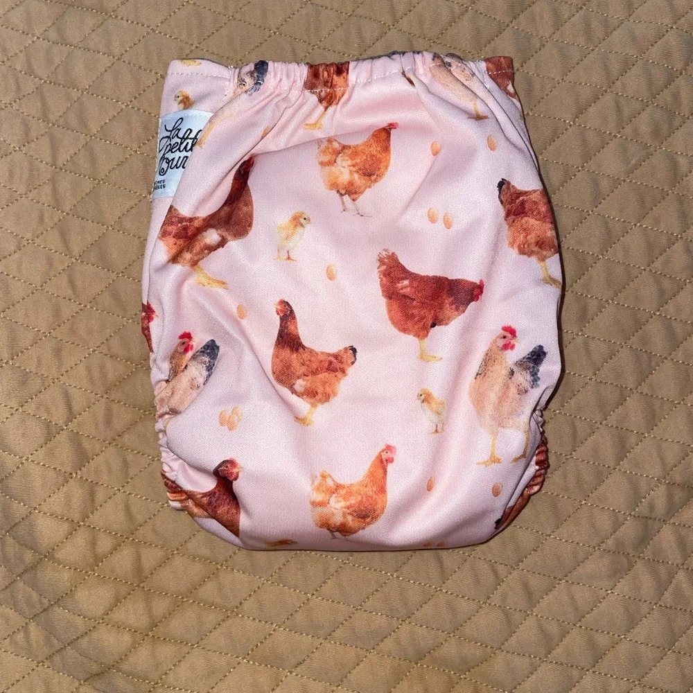 Chicken Diaper Cover with Snap Closures WITH bag